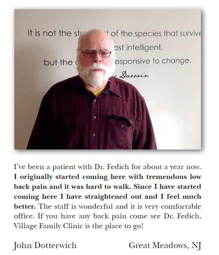 John Dotterwich Spinal Decompression Patient Village Family Clinic